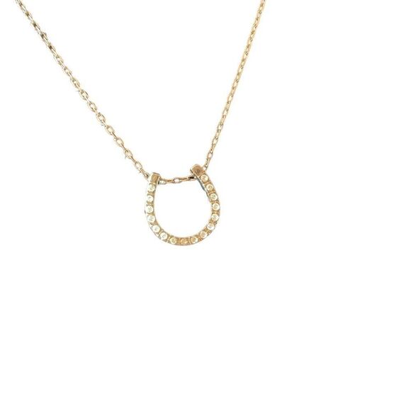 Good Luck Silver-tone Rhinestone Horseshoe Necklace (NWOT) - Picture 1 of 6